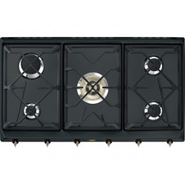 Варочная панель SMEG SRV896AOGH газовая 89 см, антрацит, 5 горелок, чугунные решетки, электроподжиг, SKU 28092