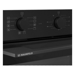Духовой шкаф MAUNFELD AEOK7610B2, 60 см, черный, 76 л, 10 режимов, электрический гриль, класс А, SKU 33495.