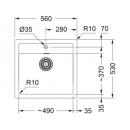 Мойка Franke SID 610-49, 1 чаша, Tectonite, 56x20 см, SKU 27796