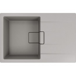 Мойка Florentina Ривьера 780 грей, SKU 26697, кварцевая, 1 чаша, с крылом, перелив.
