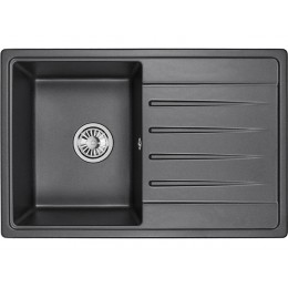 Мойка Granula ST-7602, 37104, врезная, кварцевая, 1 чаша, 760x500 мм, черный