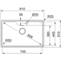 Мойка Franke BCX 610-81 TL, нерж. сталь, 810x510 мм, SKU 27804