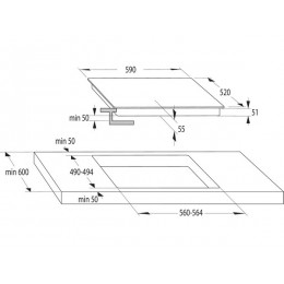 Варочная панель Gorenje ECT63ASC 59 см, черная, стеклокерамика, сенсорное управление, таймер, SKU 27406