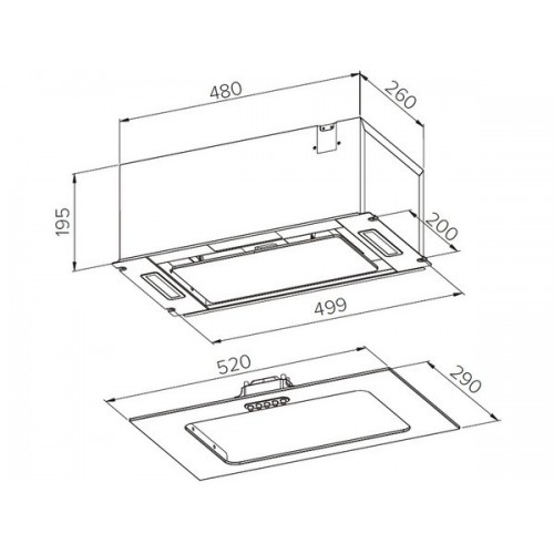 Вытяжка MEFERI INBOX52WH GLASS ULTRA