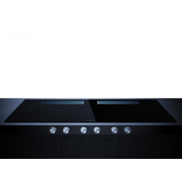 Варочная панель Kuppersbusch KMI 12850.0 SR-E 32809, индукционная, 5 зон, 7400 Вт, черное стекло, вытяжка.