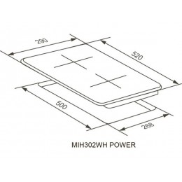 Варочная панель MEFERI MIH302WH POWER индукционная 29 см, белая, 2 конфорки, сенсорное управление, таймер, 29512