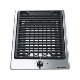 Гриль-барбекю SMEG PGF30B электрический 24013, 31 см, нержавеющая сталь, 1,8 кВт