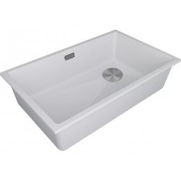 Мойка Paulmark Lumi 74uni 25713, гранит, 740x440 мм, слив в углу, белый