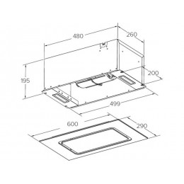 Вытяжка MEFERI INBOX60WH GLASS COMFORT 29415, 60 см, белая, 950 м³/ч, LED