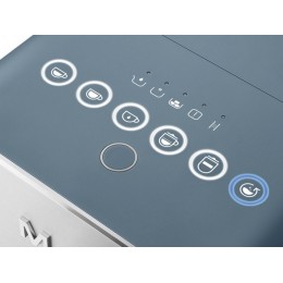 Кофемашина автоматическая SMEG 33218, синий шторм, 1350 Вт, матовая, с кофемолкой