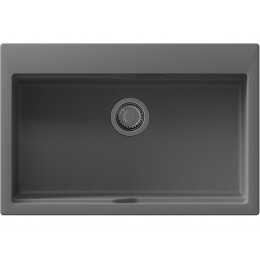 Мойка Florentina Ромия 770 (SKU 27230) врезная, кварц, 1 чаша, 770x510 мм, серый шелк