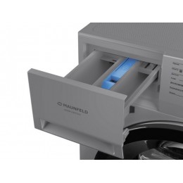 Стиральная машина MAUNFELD MFWM148STSL02, 8кг, 1400 об/мин, A+++, серебристая, фронтальная, инверторный двигатель, 16 режимов, защита от детей, экстра стирка, 33532.