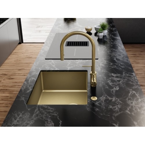 Мойка Franke BXM 210/110-50 F-INOX в золоте с вентилем-автоматом (127.0662.540) - Качественная сантехника для вашего интерьера