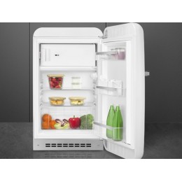 Холодильник SMEG FAB10RWH6, 54.5 см, 122 л, белый глянец, статическое охлаждение, D класс, 35 дБ, SKU 29240