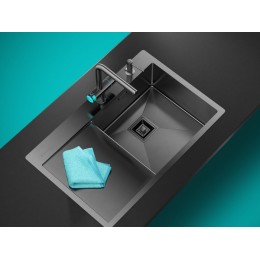 Смеситель Omoikiri 33744 латунь/вороненая сталь/голубой, 293 мм, однорычажный
