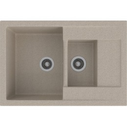 Мойка Gamma Stone GS-11 26046 врезная 80 см, 1,5 чаши, мрамор, 750x505 мм