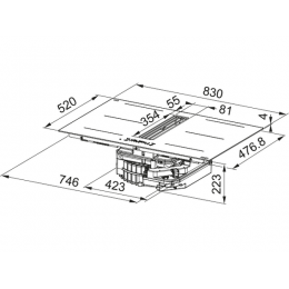 Варочная панель Franke FMY 8362 S R HI (340.0731.873) индукционная с вытяжкой