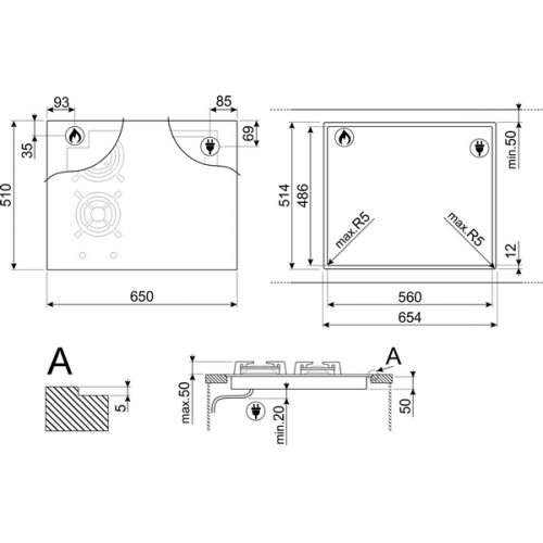 Варочная панель SMEG PM3643D комбинированная - Элегантность и Функциональность для Вашей Кухни