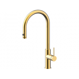 Смеситель Paulmark Galant Ga213077-LG (SKU 26761) латунь, поворотный, выдвижной, 180°, 477 мм