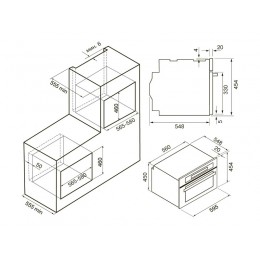 Духовой шкаф KRONA RATSEL 45H BL/BL 60 см, 50 л, черный, гриль, 3D конвекция, SKU 29863