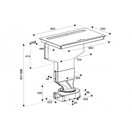 Варочная панель Bertazzoni P904IBHNE 10165, индукционная, 90 см, черная, 850 м³/ч, 6 скоростей.