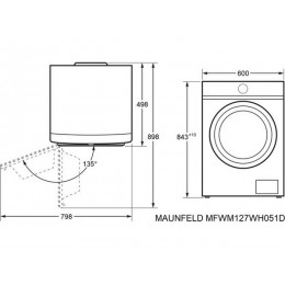 Стиральная машина MAUNFELD MFWM127WH051D, 7 кг, 1200 об/мин, белая, фронтальная, A+++ (SKU: 33365)