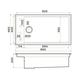 Мойка Omoikiri Kinaru Pro 86-U/I-MO Artceramic/мокко (4997454)