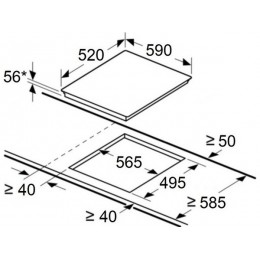 Варочная панель MAUNFELD CVI594SBG 59 см, индукционная, бежевый, 4 конфорки, стеклокерамика, 7000 Вт, SKU 36269.