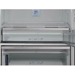 Холодильник Jacky's JR FI357EN, 70 см, черное стекло, 2 двери, морозильник снизу, 461 л, A.