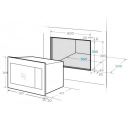 СВЧ-печь Midea TG925B8D-BL 60 см, 25 л, 900 Вт, нержавеющая сталь, стекло, SKU 19375