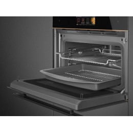 Духовой шкаф SMEG SO4606WAPNR 29677, 40л, чёрное стекло, 26 функций, 900Вт СВЧ
