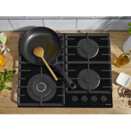 Варочная панель Gorenje GTW642SYB 60 см, газовая, черная, стекло, 27381