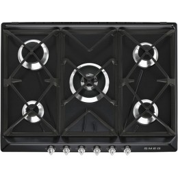Варочная панель SMEG SR975NGH 5 горелок, газовая, черная, 69 см, SKU 28093