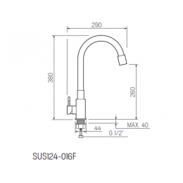 Смеситель Handmade SUS124W-016F, белый/нерж.сталь