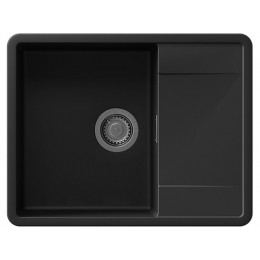 Мойка Florentina Пьемонт 650 антрацит, SKU 26698, 1 чаша, кварц, с крылом, перелив.