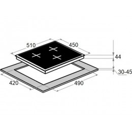 Варочная панель MAUNFELD EVCE453SDPBK 35606, 3 конфорки, черная, стеклокерамика