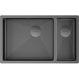 Мойка Paulmark 30909 69/2S, нерж. сталь, 2 чаши, 80 см, 1,2 мм.