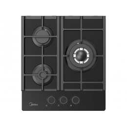 Варочная панель Midea MG449TGB газовая 45 см, черная, 3 конфорки, WOK, SKU 27609