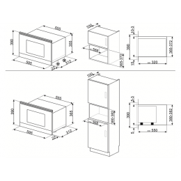 СВЧ-печь SMEG MP322X1 9111, встраиваемая 60 см, нержавеющая сталь, 22 л, 4 функции.