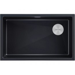 Мойка Paulmark Lumi 74uni 25712, гранит, 740x440 мм, слив в углу, черный