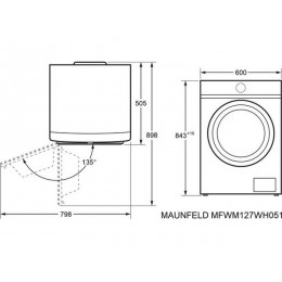 Стиральная машина MAUNFELD MFWM127WH051, 7 кг, 1200 об/мин, белая, A+++