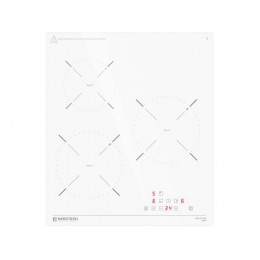 Варочная панель MEFERI MIH453WH POWER 29514, индукционная, 3 конфорки, белая, 45 см