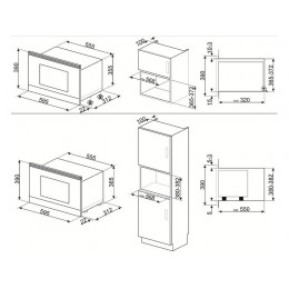 СВЧ-печь SMEG MP722PO 60 см, кремовая, 22 л, 6 функций, 26818