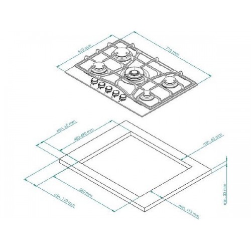 Варочная панель Kuppersberg FS 710 Ant Bronze - газовая, стильная и функциональная