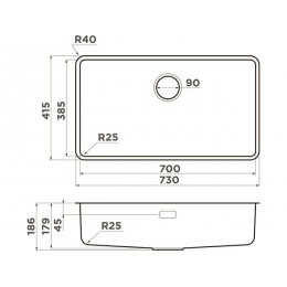 Мойка Omoikiri Omi 73-U/I-GB 35531 нерж.сталь 730х415 мм