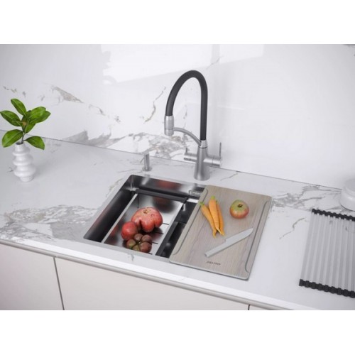 Мойка Paulmark Next-multi sink 58 uni PM785845-BS из брашированной стали - качество и стиль для вашей кухни