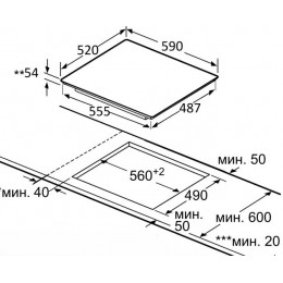 Варочная панель Jacky’s JH MB67 60 см, 4 конфорки, черная, SKU 12933