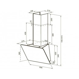 Вытяжка KRONA BELINDA 600 белая, 650 м3/ч, 1х62 Вт, SKU 28640