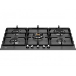 Варочная панель Bertazzoni P905CHERNE газовая 90 см, матовый черный, 5 конфорок, нержавеющая сталь, чугун, SKU 10141.