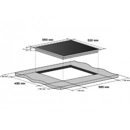 Варочная панель MEFERI MIH604GR POWER 59 см, индукционная, 4 конфорки, серый, стеклокерамика, 7000 Вт, SKU 33048